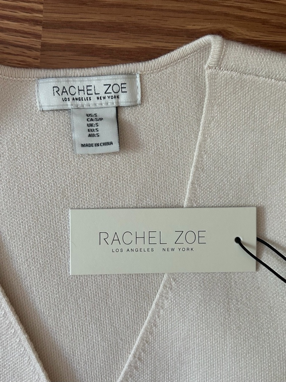 Rachel Zoe Light Cream Sleeveless Button Front Knit Vest Top - Picture 4 of 8